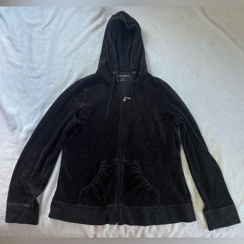 Fashion Bug Black Velour Jacket